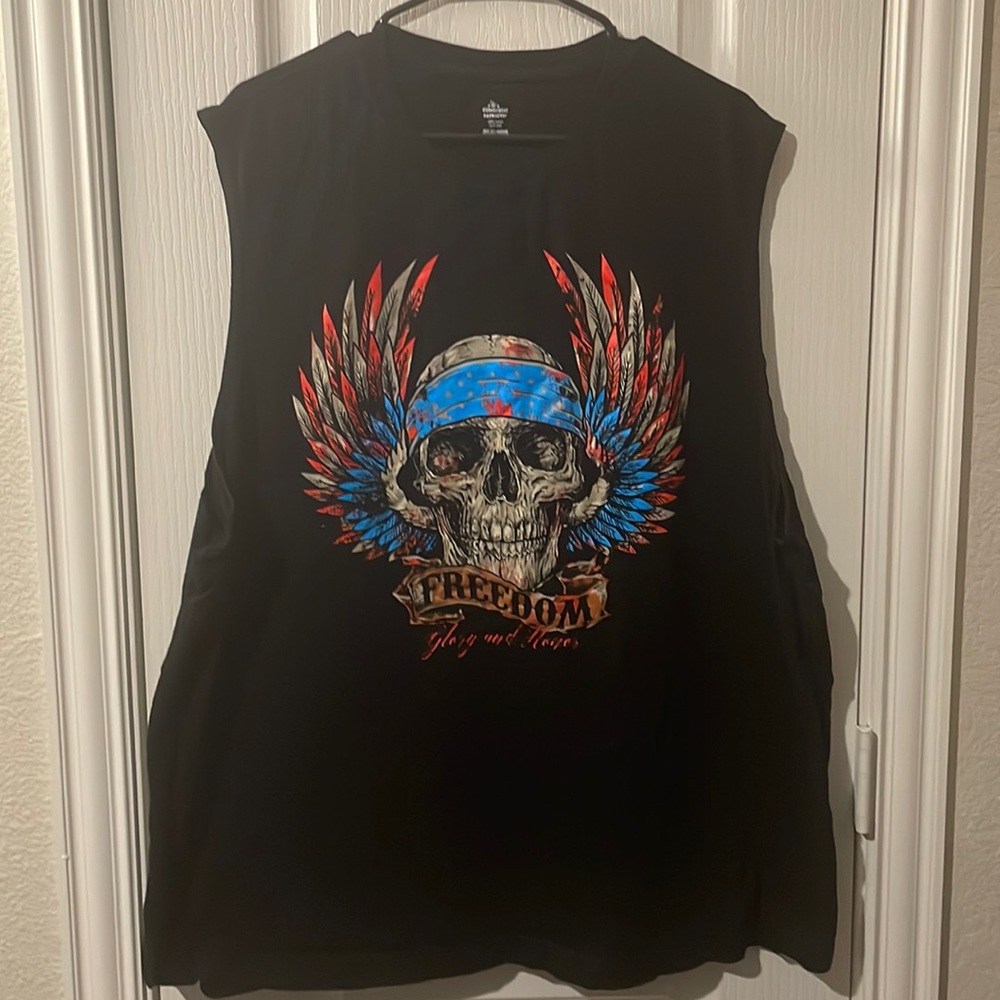 XXL American Freedom Black Sleeveless Tank